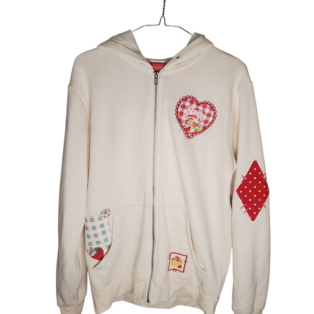 Strawberry Shortcake Patchwork Zip Hoodie BoxLunch Exclusive XS Oversized